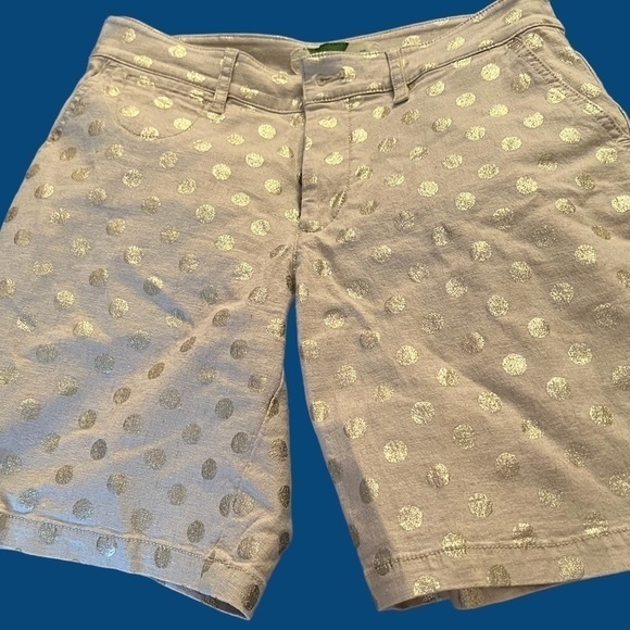 ANTHROPOLOGIE linen shorts with metallic polka dots, 25, generous. - Picture 1 of 8